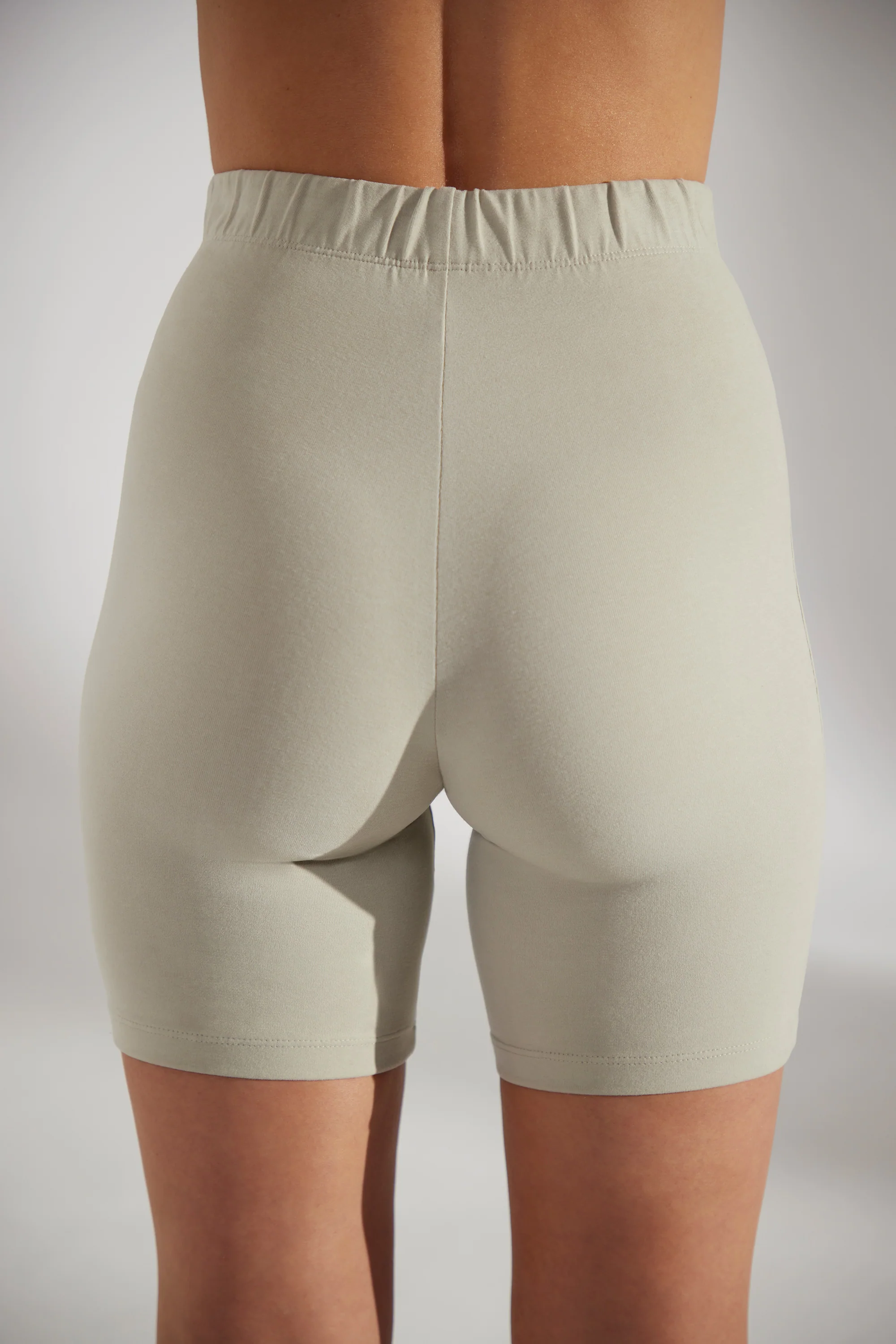 Soft Cotton Biker Shorts in Limestone - Image 5