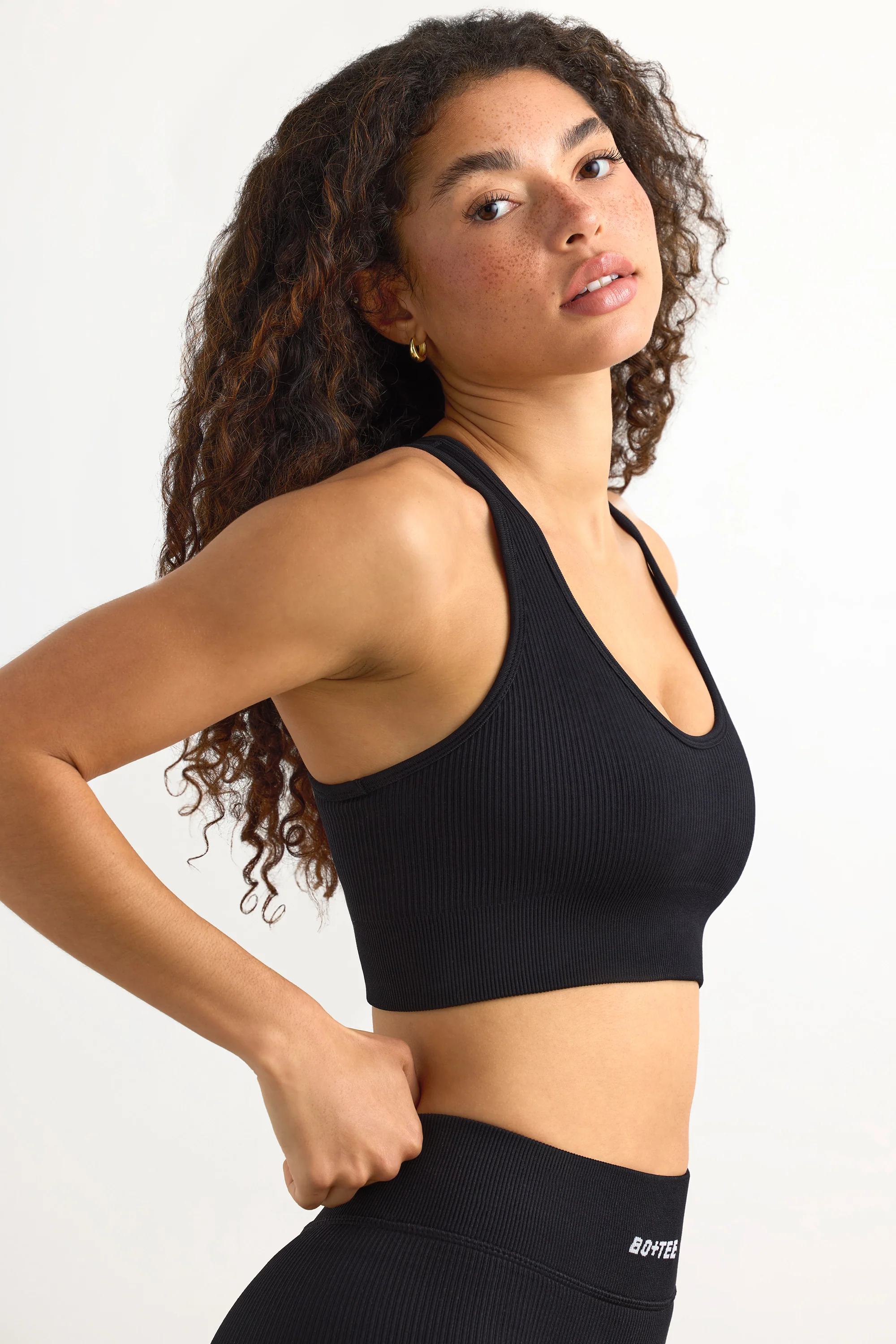 FlexiRib Racerback Sports Bra in Black - Image 2