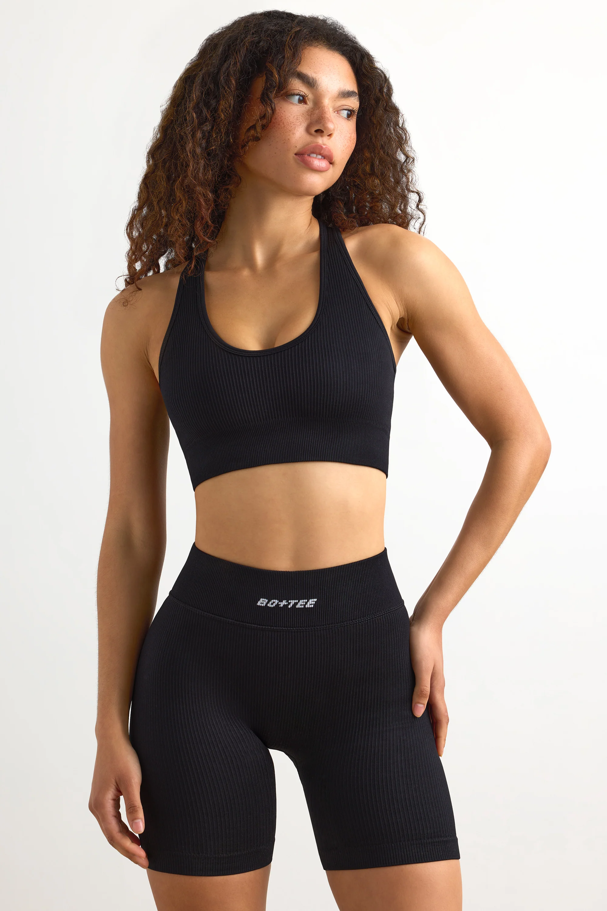 FlexiRib Racerback Sports Bra in Black - Image 5