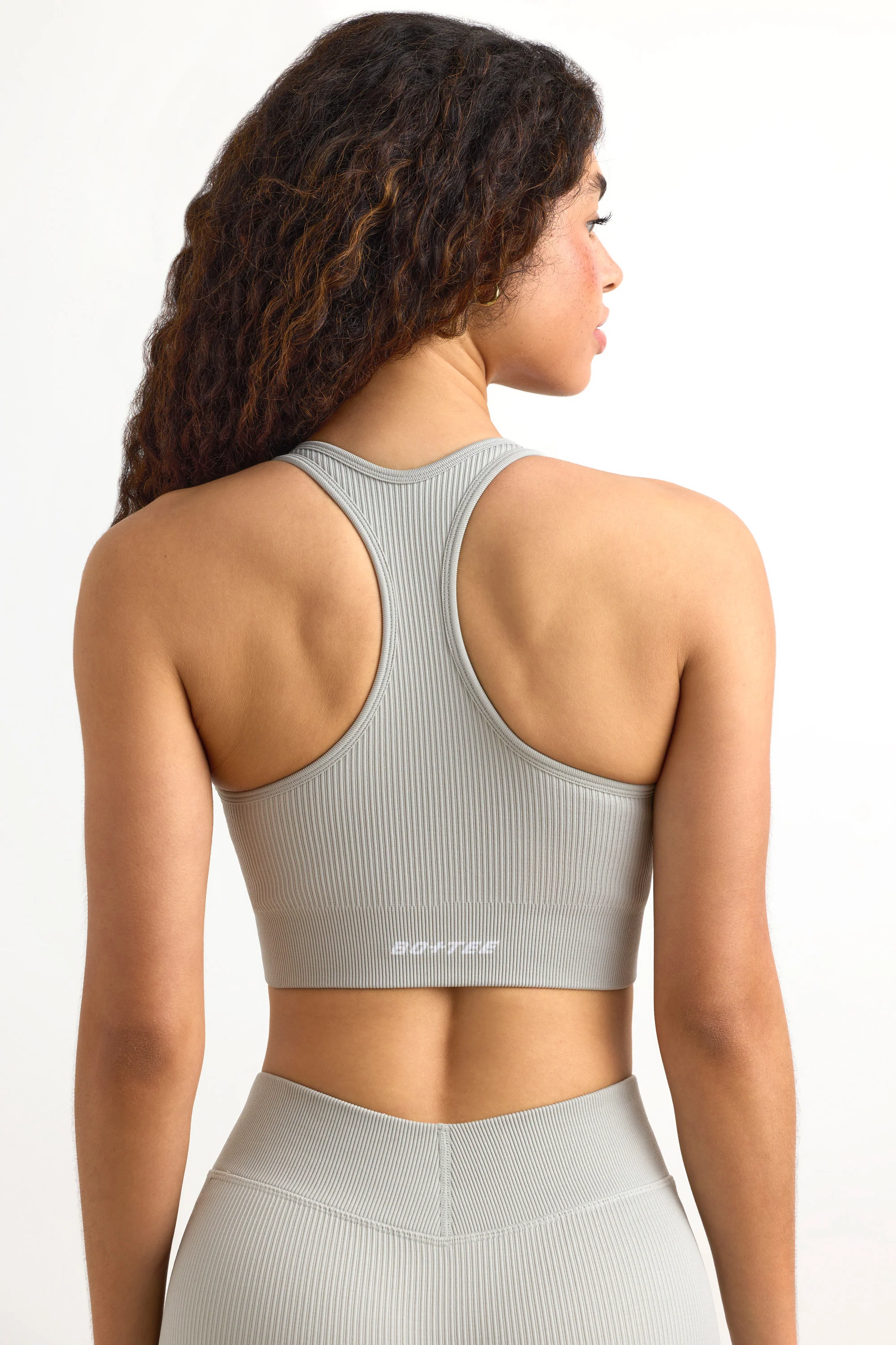 FlexiRib Racerback Sports Bra in Grey - Image 3