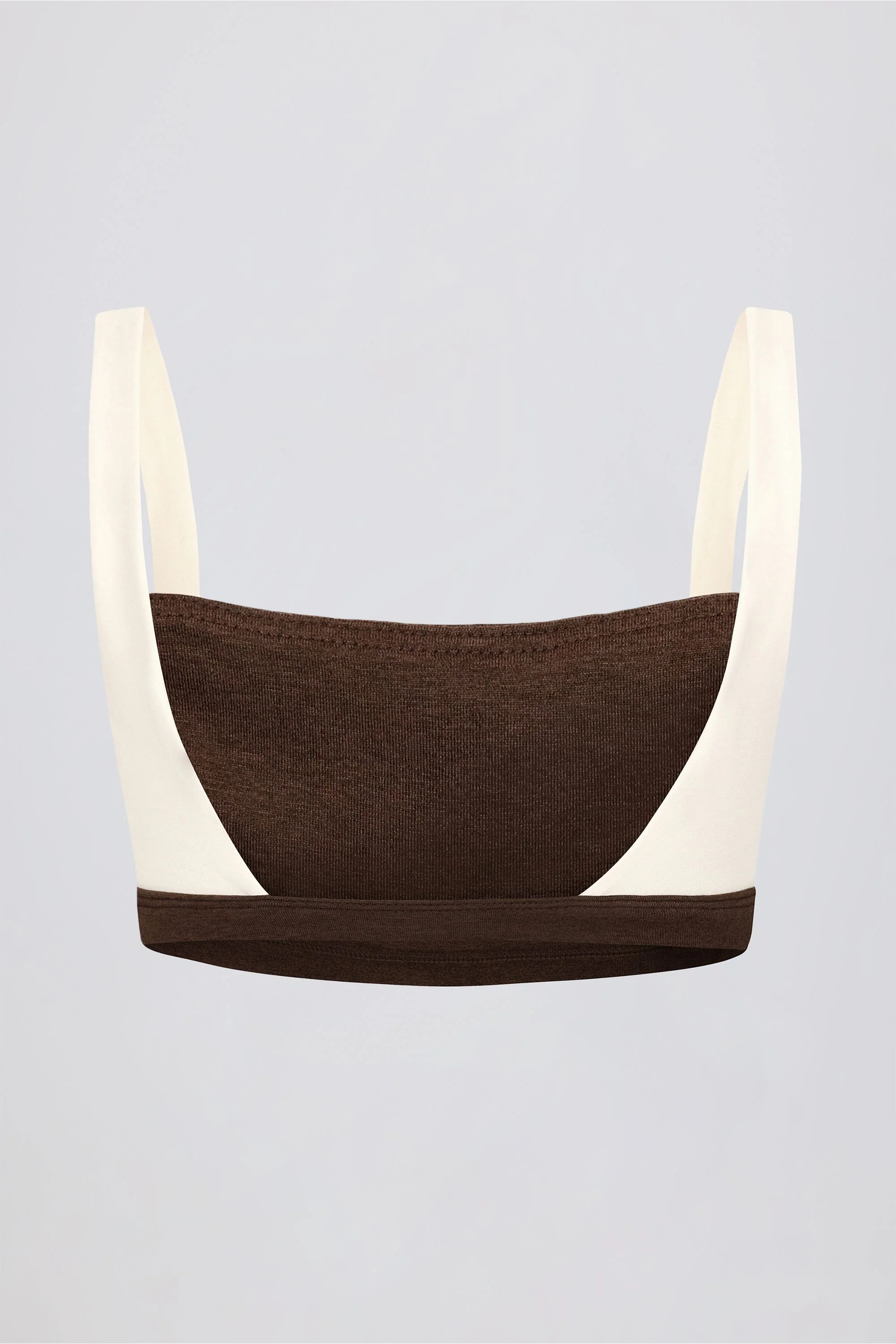 Contrast Sports Bra in Pecan Marl - Image 7