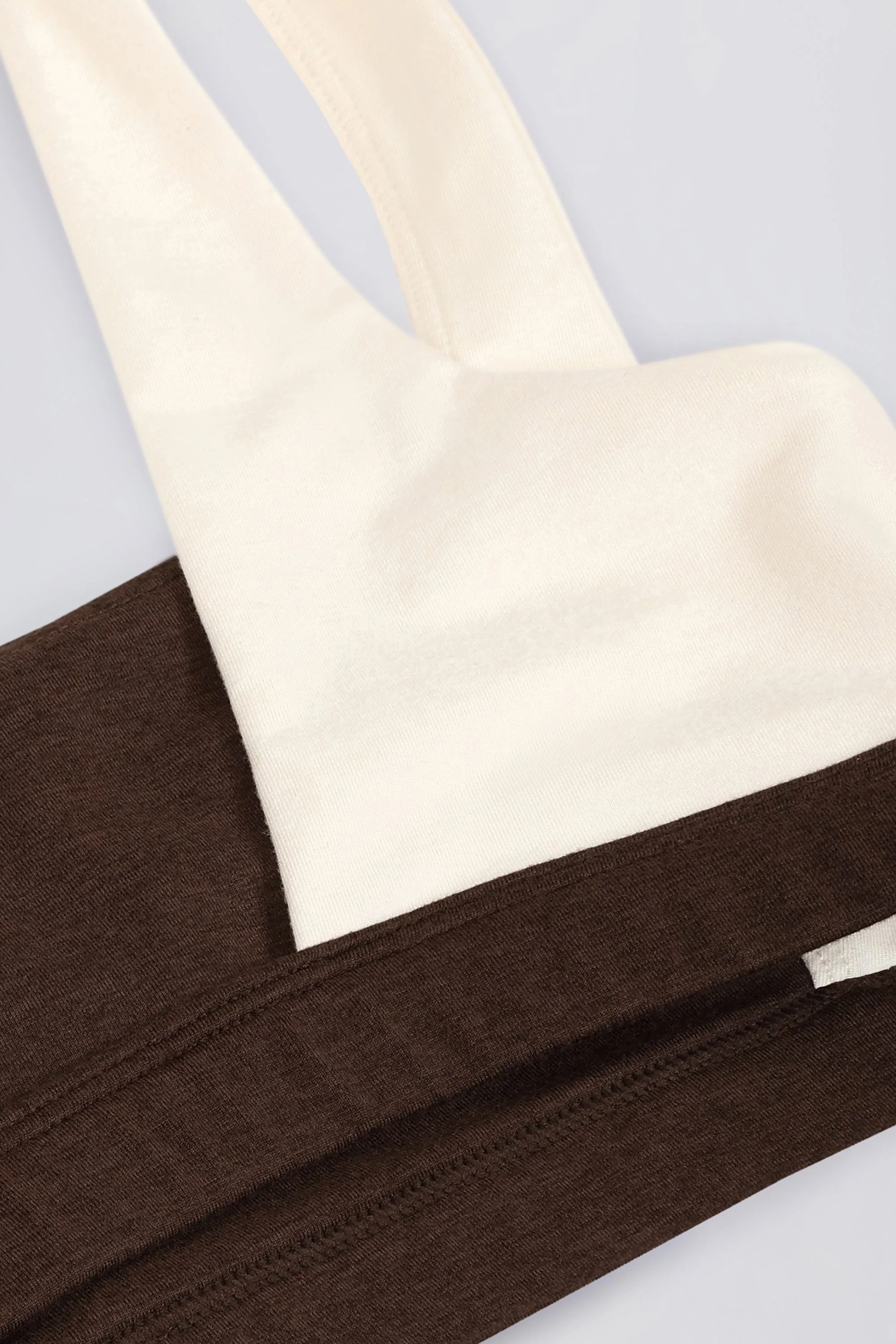 Contrast Sports Bra in Pecan Marl - Image 9