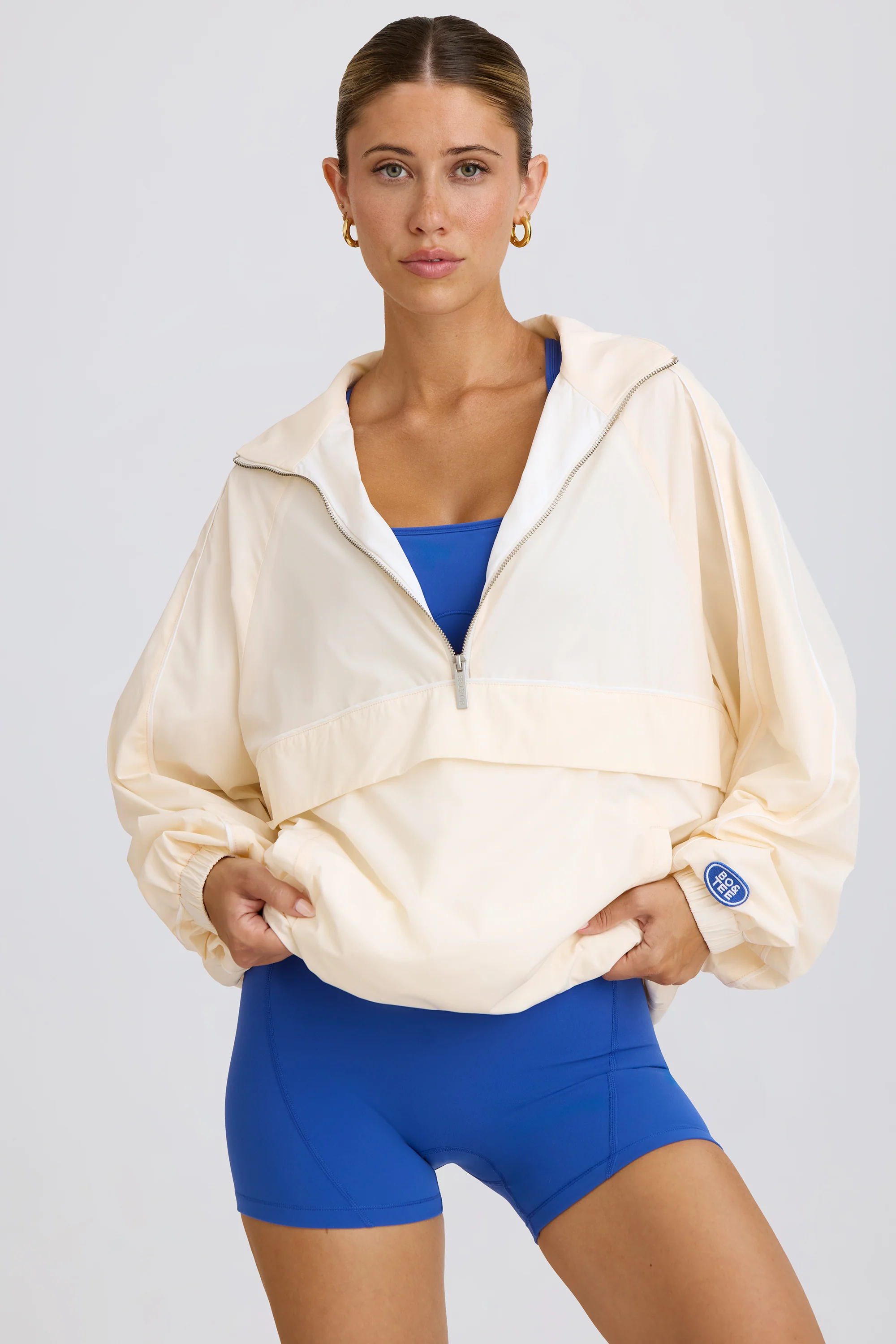 Oversized Track Jacket in White - Image 6