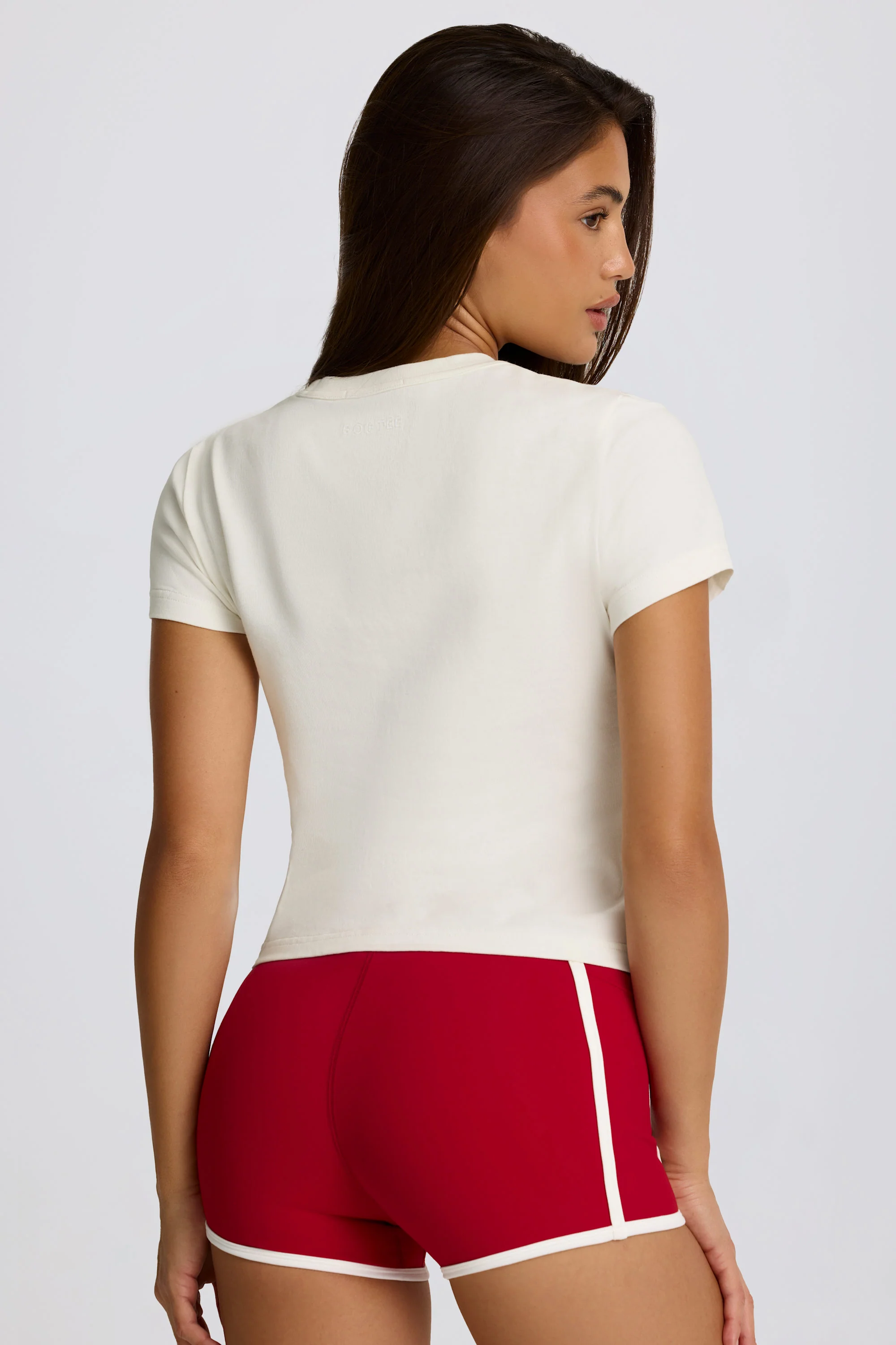 Cropped Graphic T-Shirt in Ivory - Image 2