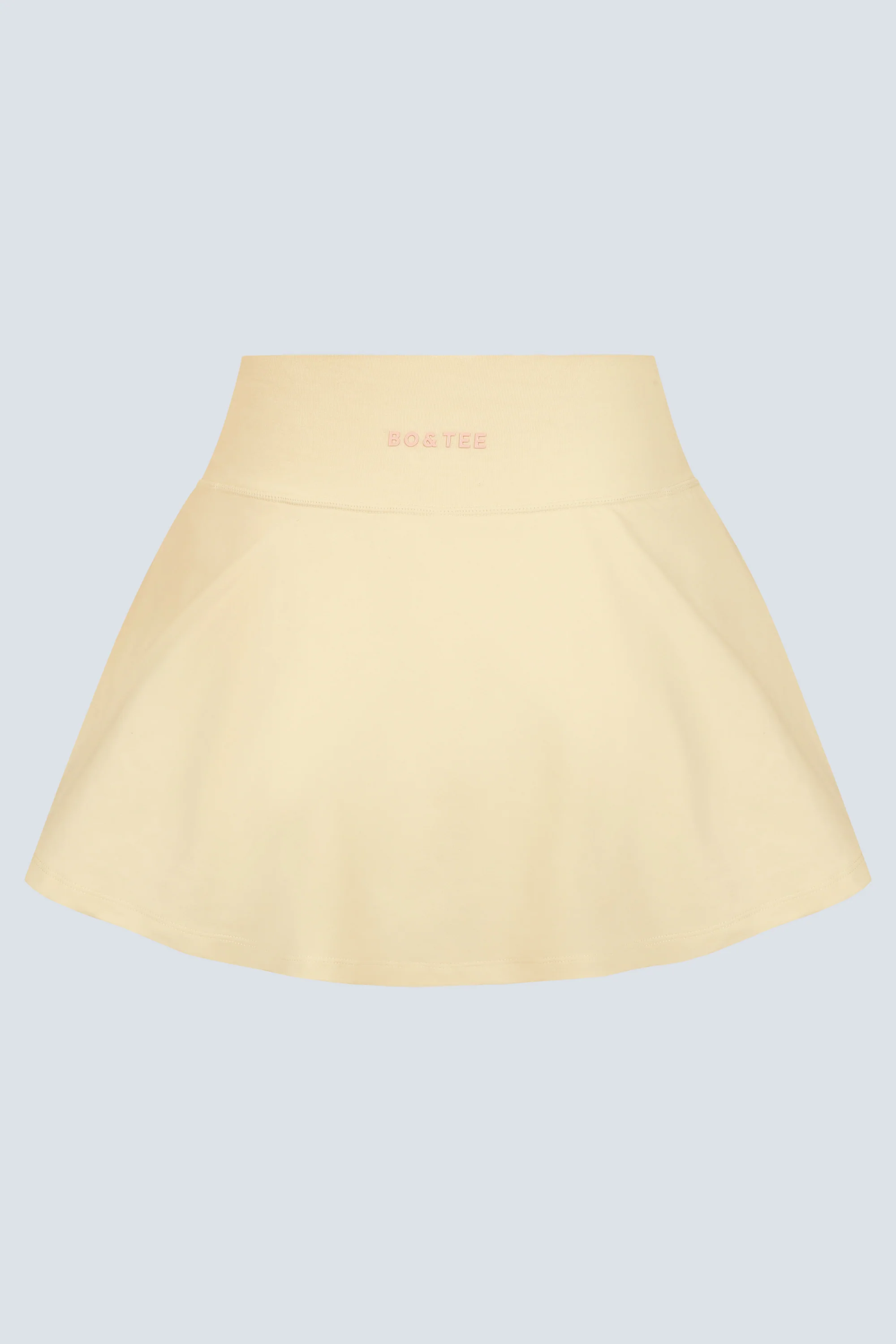 Brushed Jersey Crossover Mini Skort in Lemon Marl - Image 6