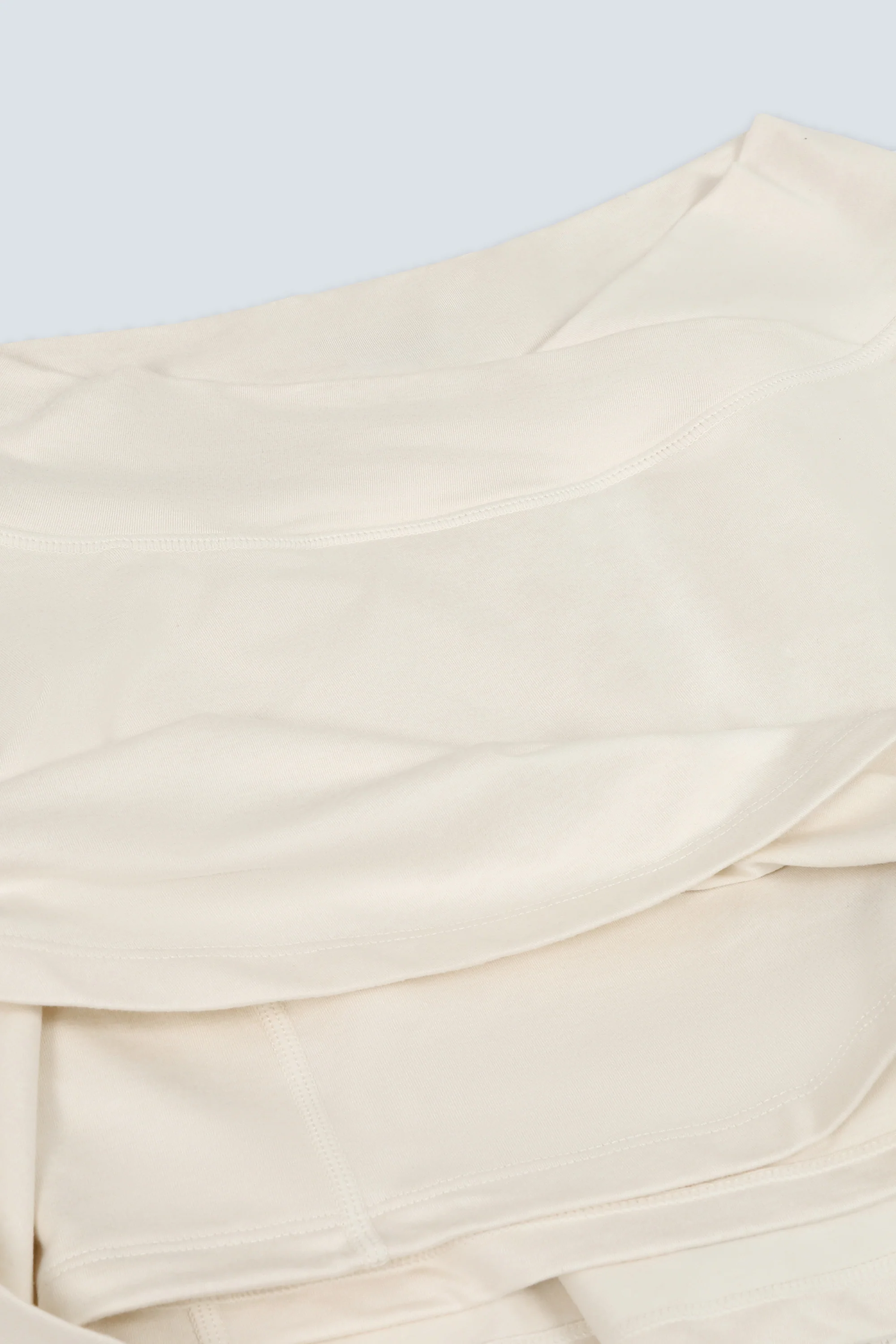 Brushed Jersey Crossover Mini Skort in Vanilla - Image 8