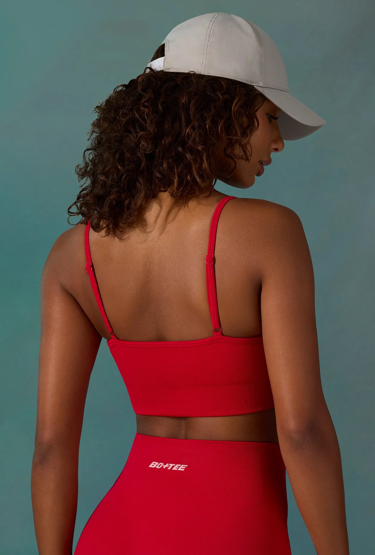 Determination - Super Sculpt Scoop Neck Sports Bra in Tango Red - Image 3
