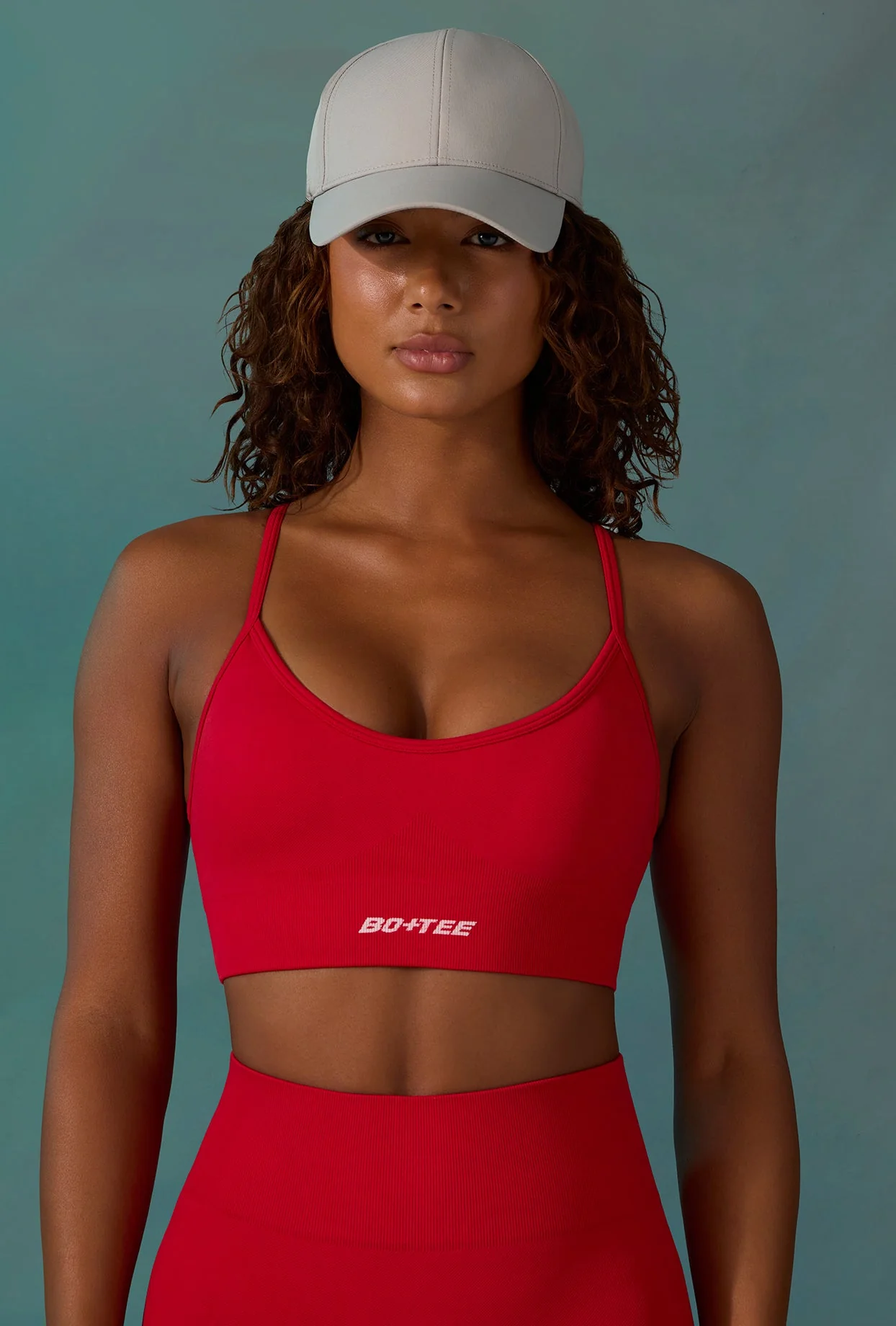 Determination - Super Sculpt Scoop Neck Sports Bra in Tango Red - Image 5