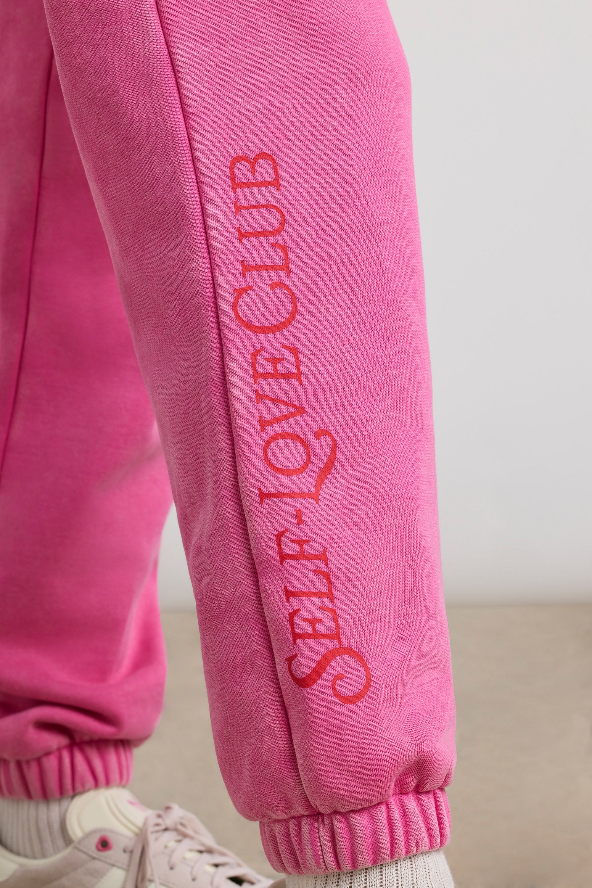 Brushed Jersey Oversized Joggers in Hot Pink - Image 5