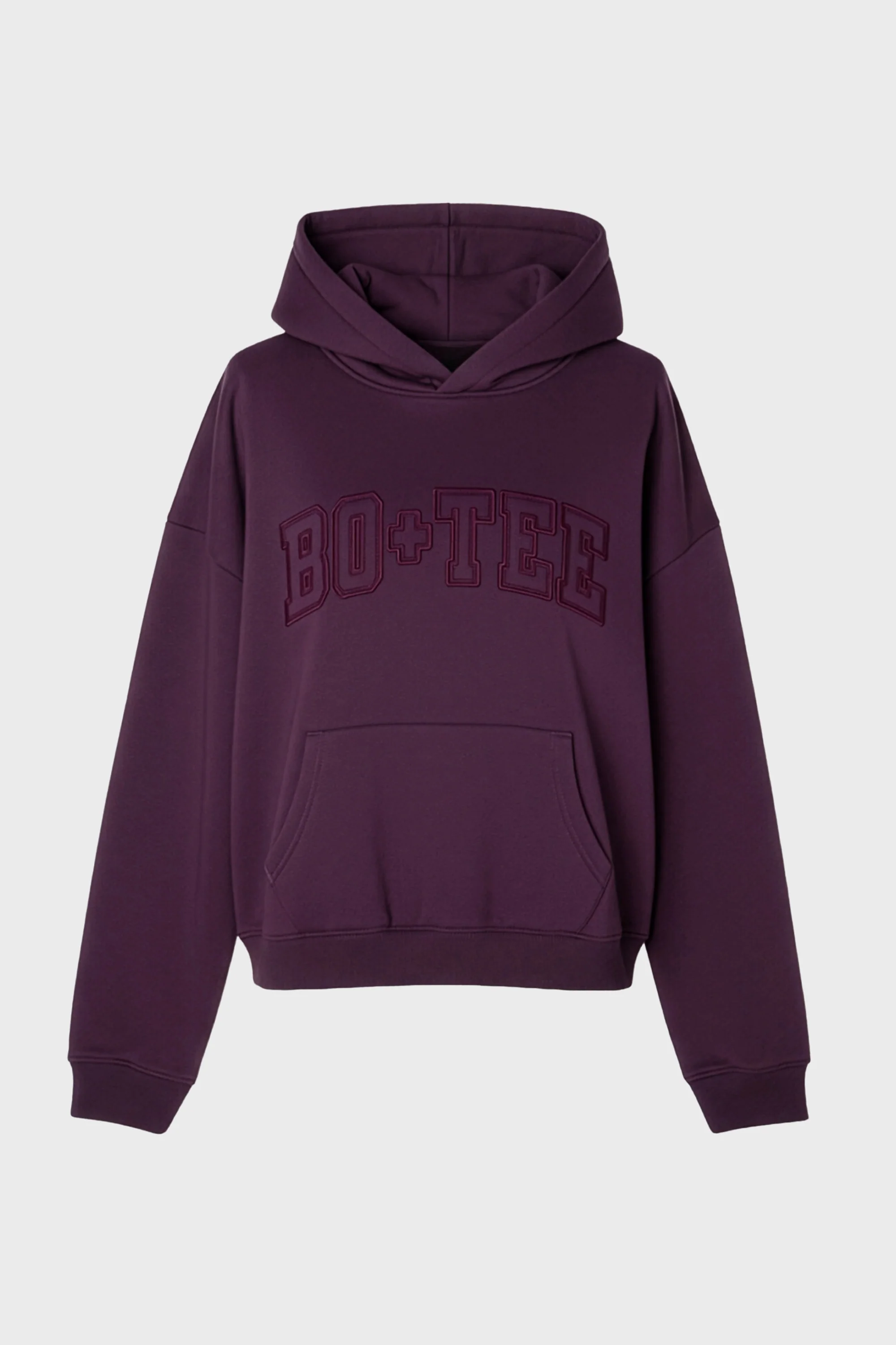 Embroidered Oversized Hoodie in Plum - Image 3