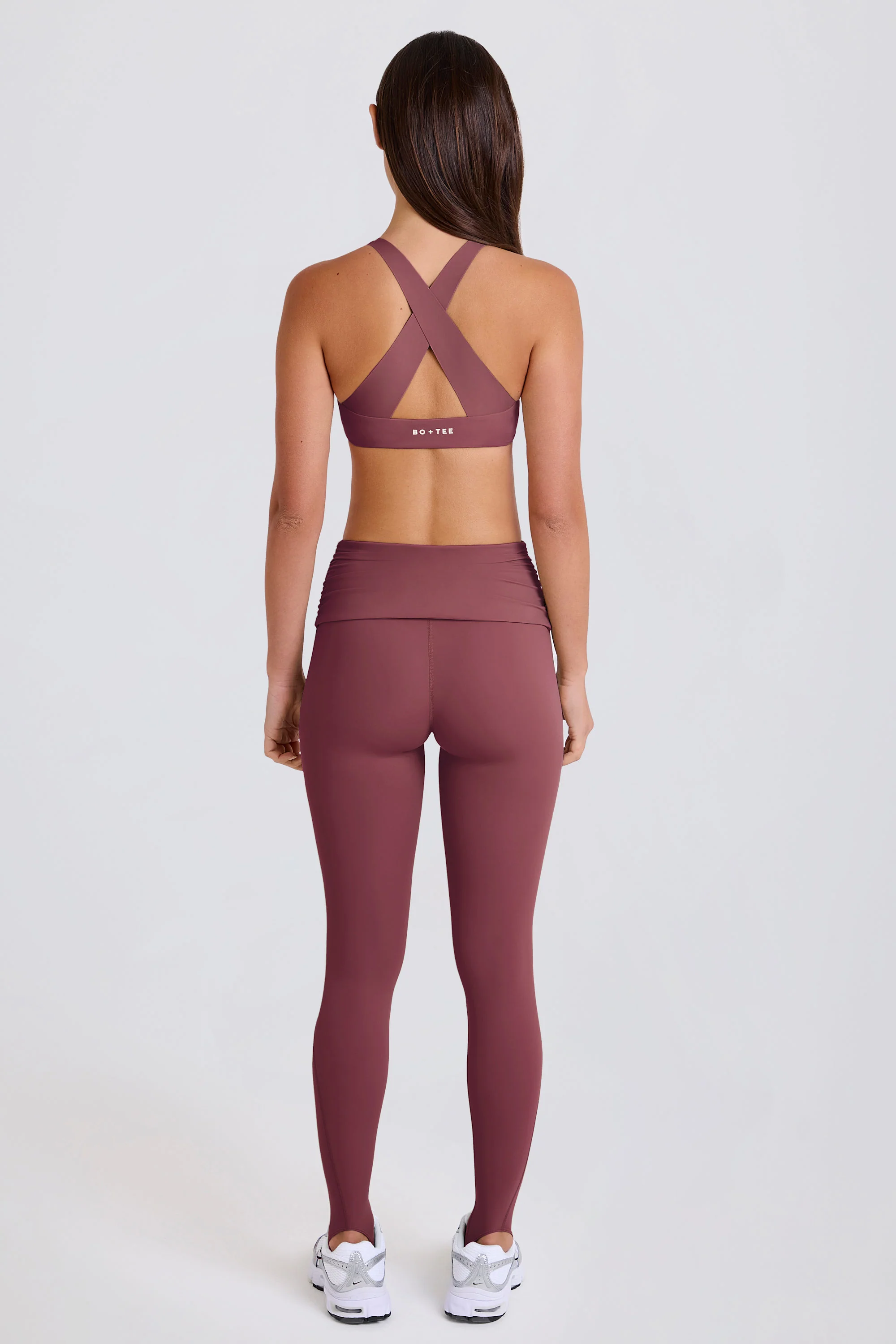 Foldover Mid-Rise Stirrup Leggings in Acai - Image 4