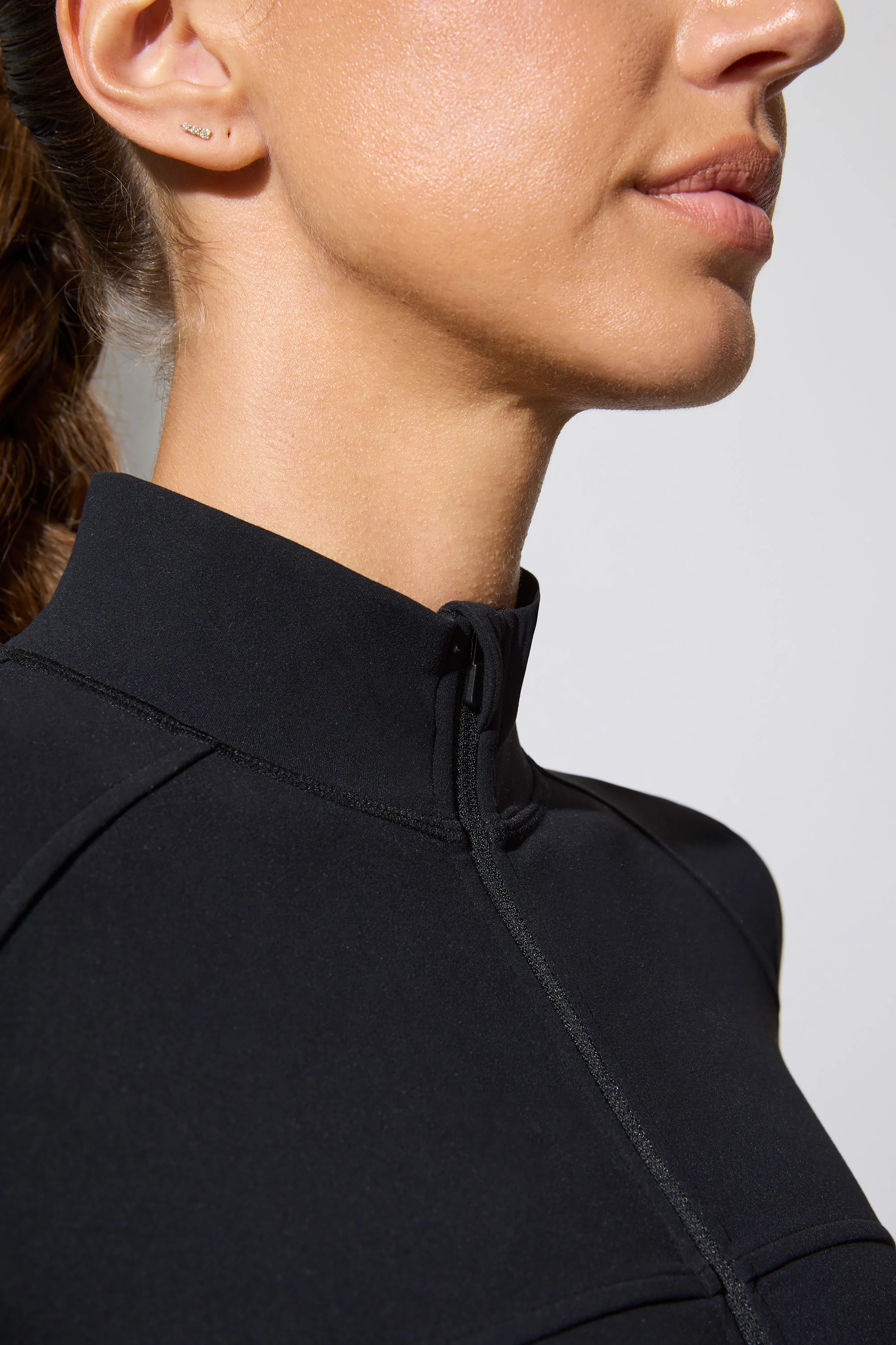 Long Sleeve Zip Up Jacket in Black - Image 11