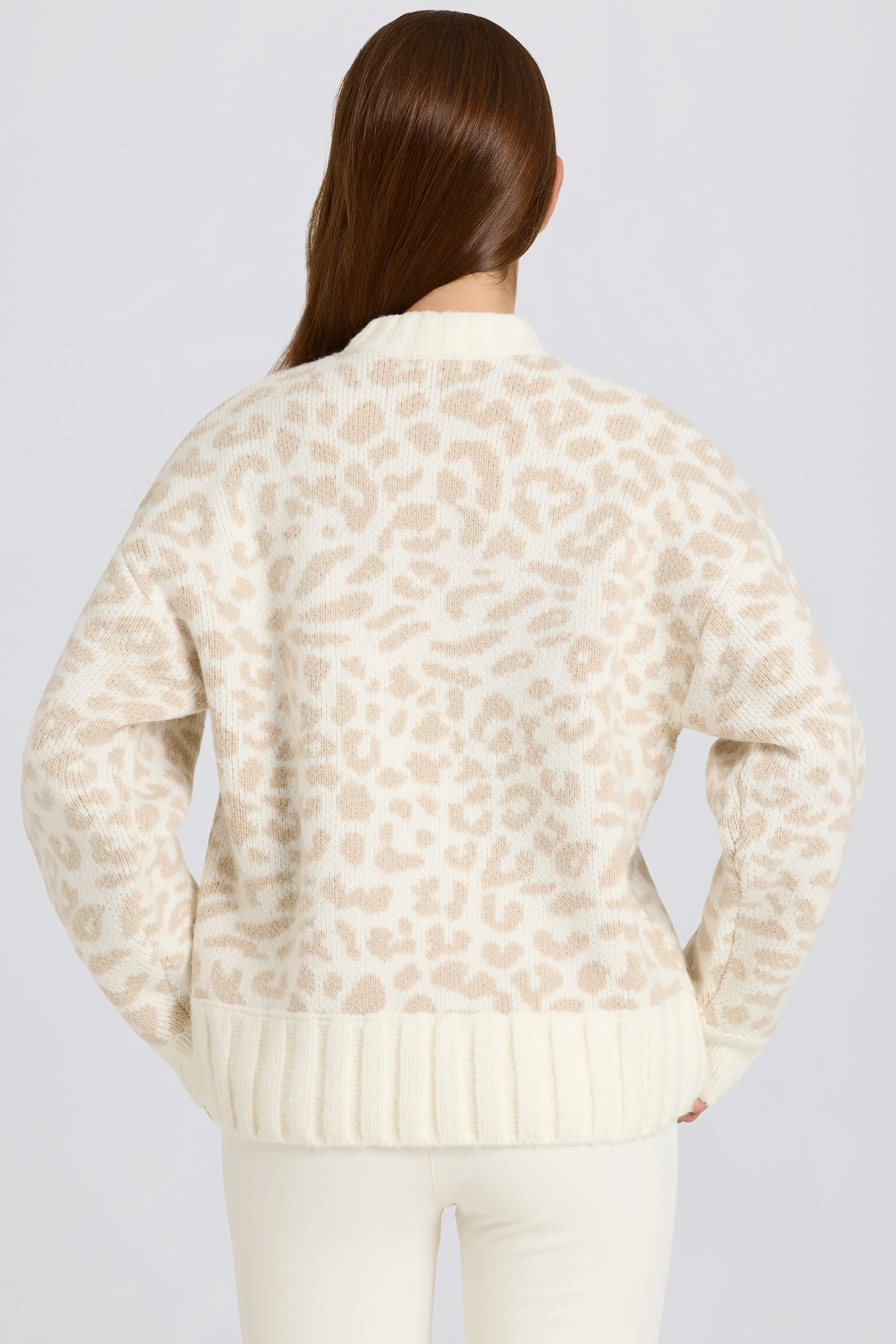 Jacquard-Knit Oversized Jumper in Ice - Image 4