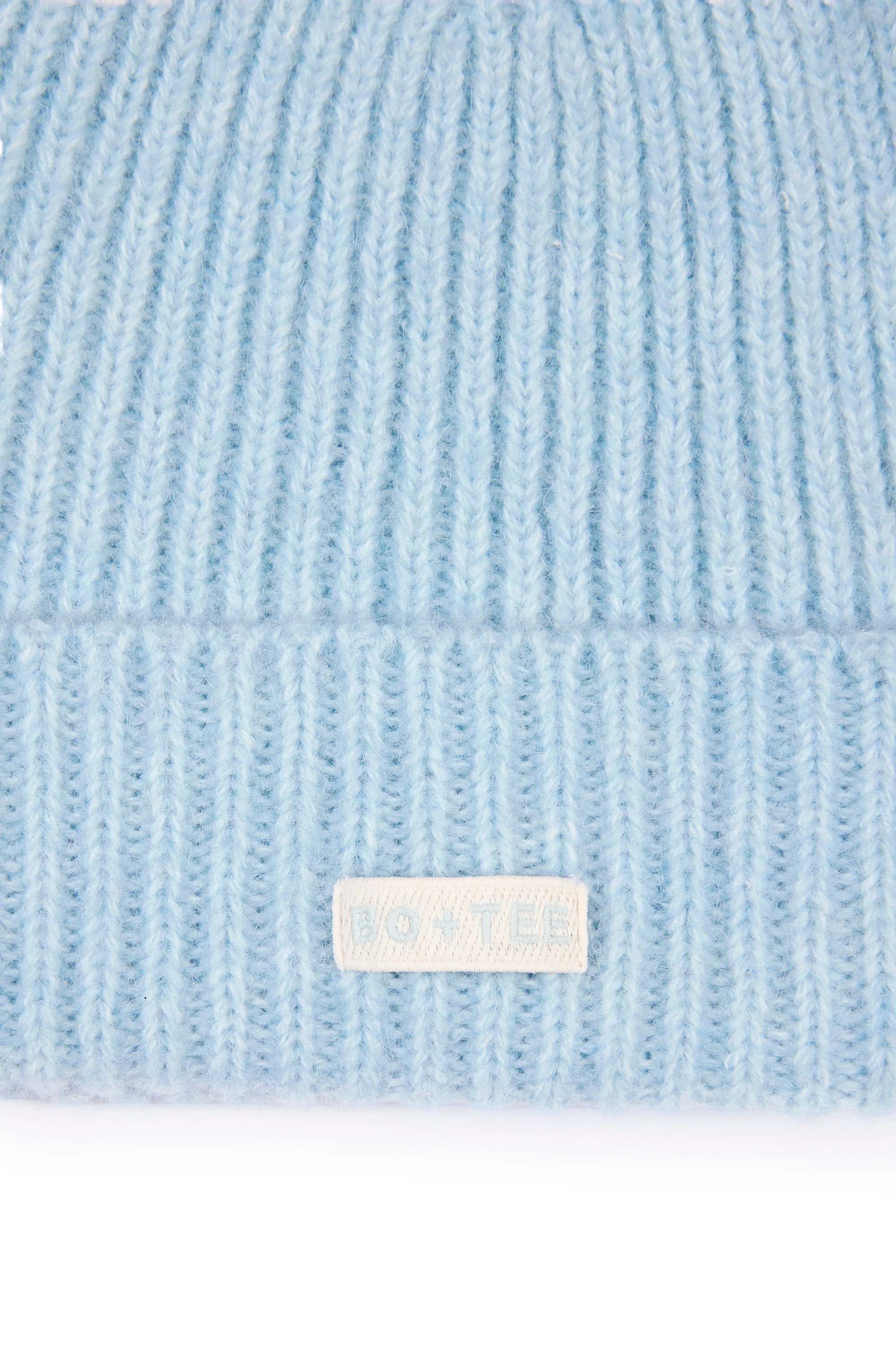 Ribbed Knit Beanie Hat in Powder Blue - Image 5