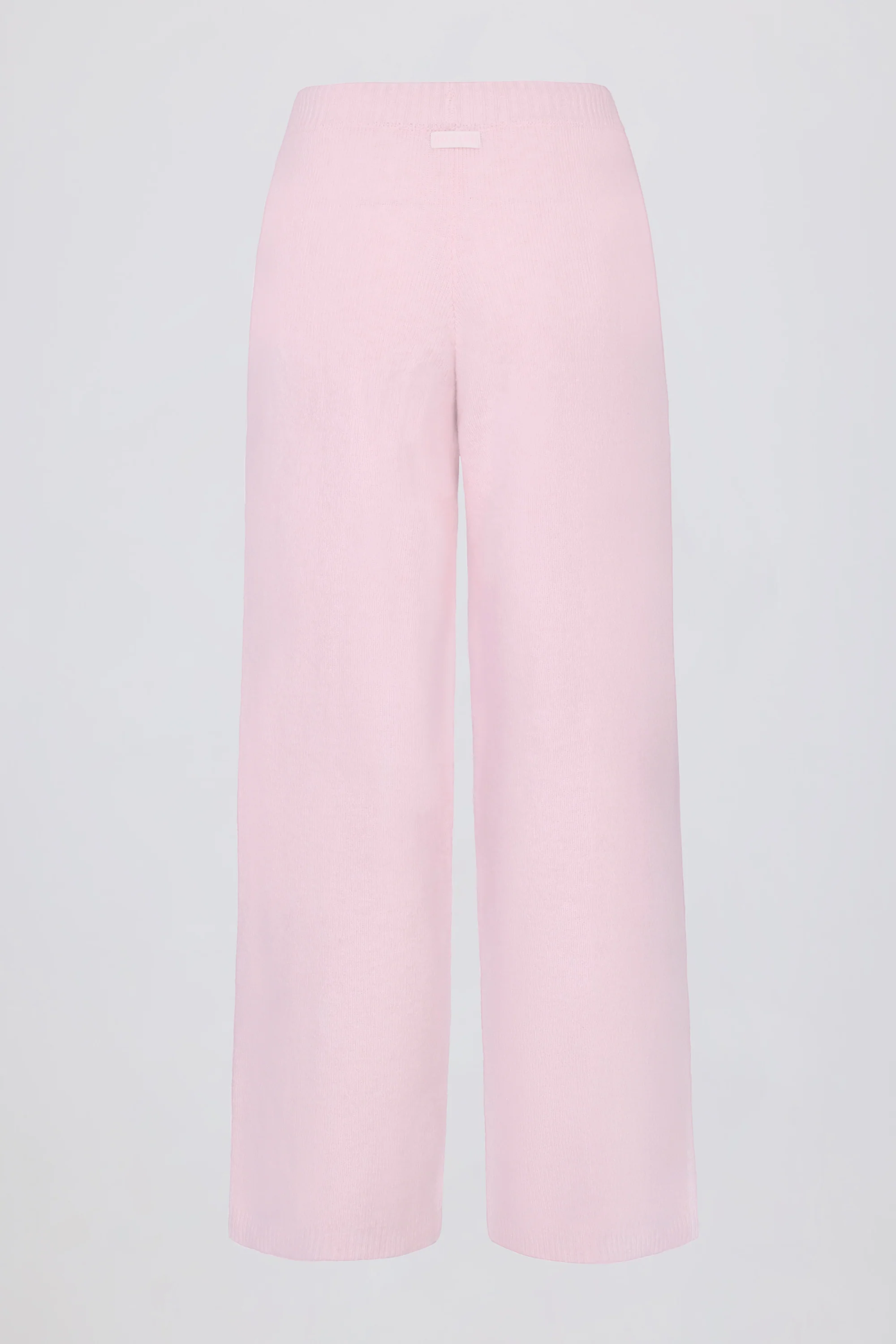 Knit Mid-Rise Wide-Leg Joggers in Soft Pink - Image 4