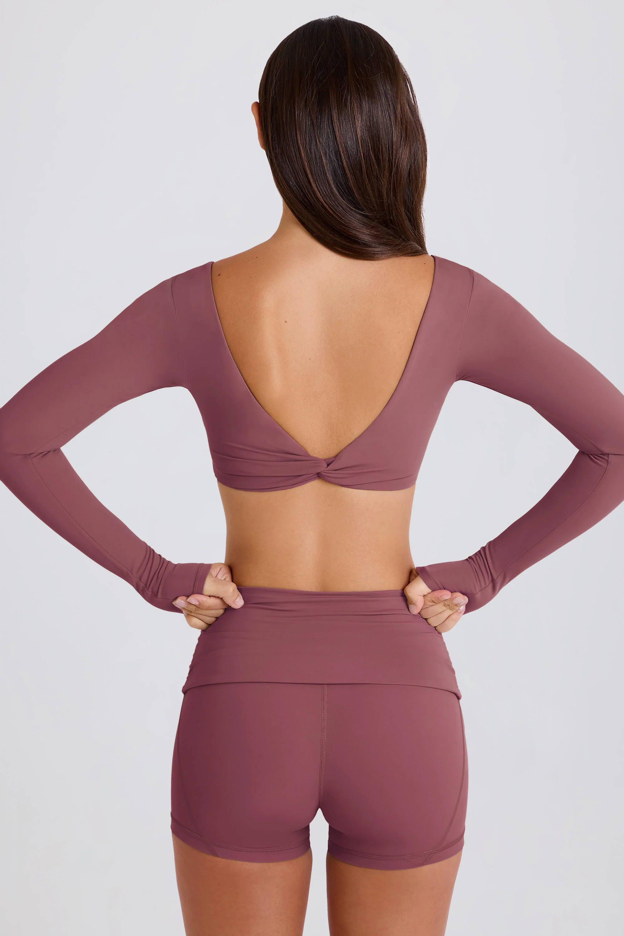 Long-Sleeve Crop Top in Acai - Image 4