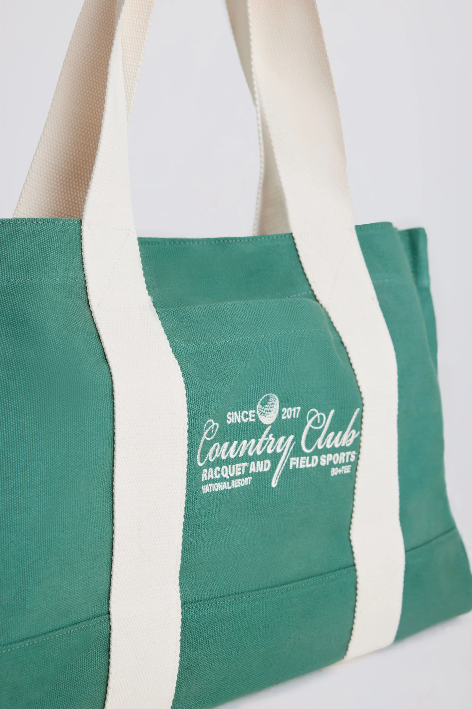 Oversized Canvas Tote Bag in Green - Image 3