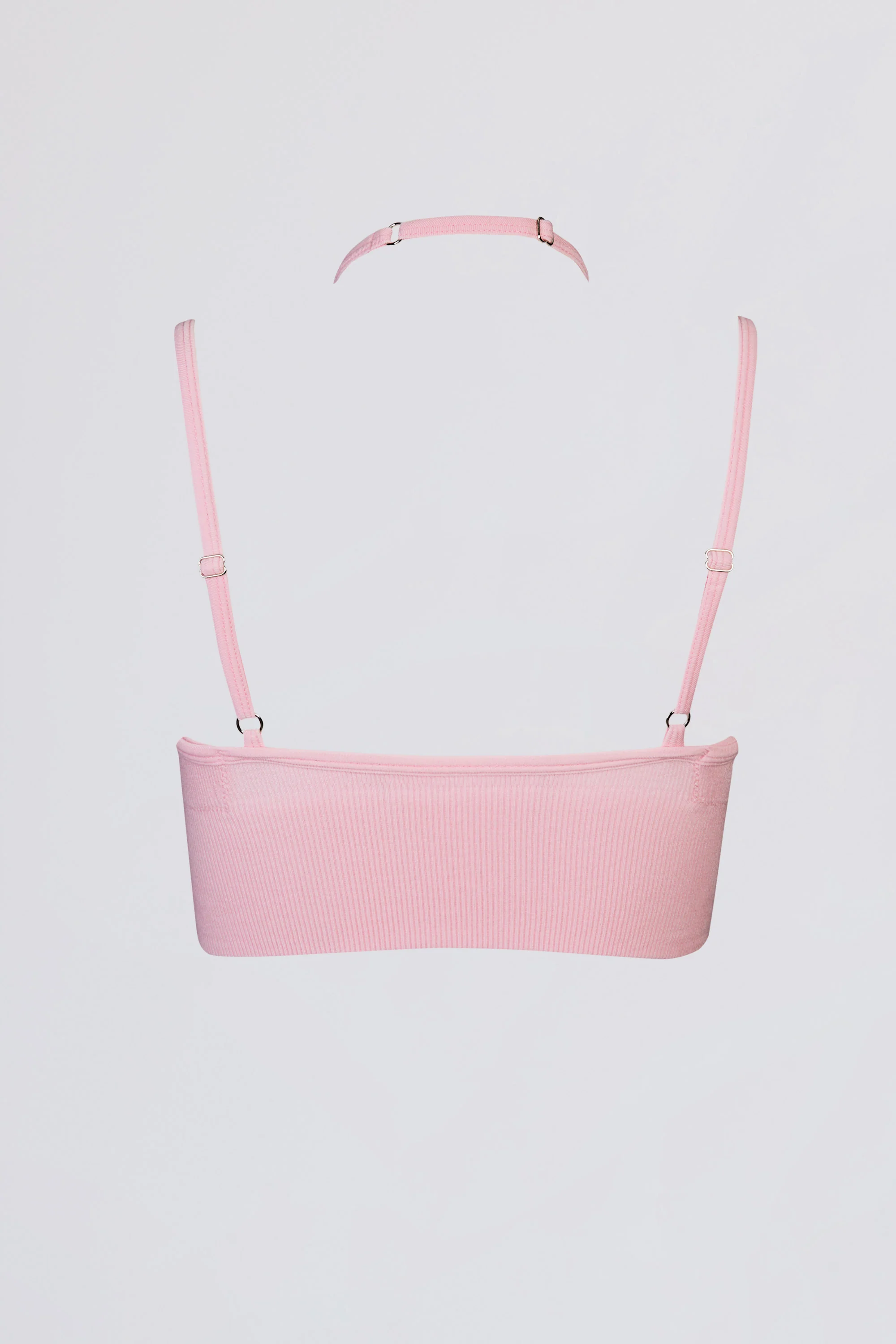 Seamless Soft Rib Crossover Sports Bra in Powder Pink - Image 5