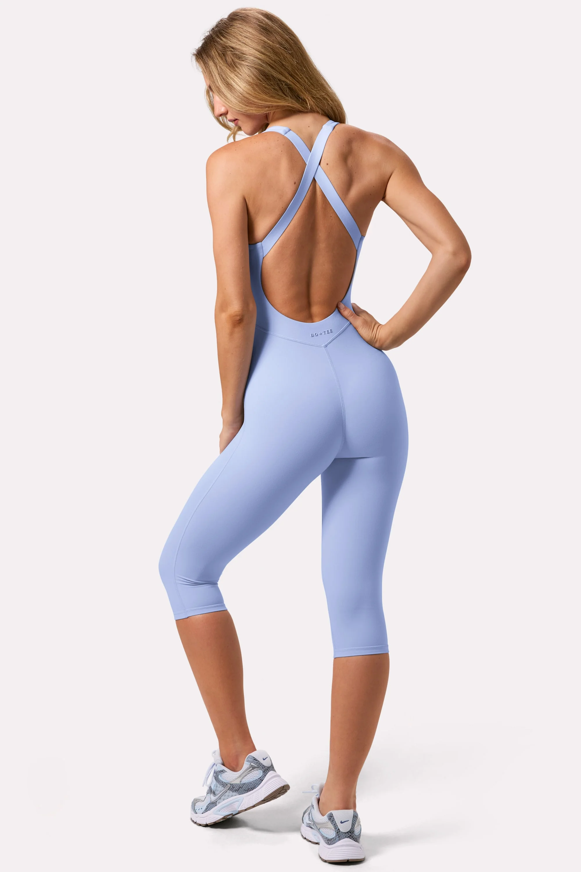 Soft Active Capri Jumpsuit in Sky - Image 3