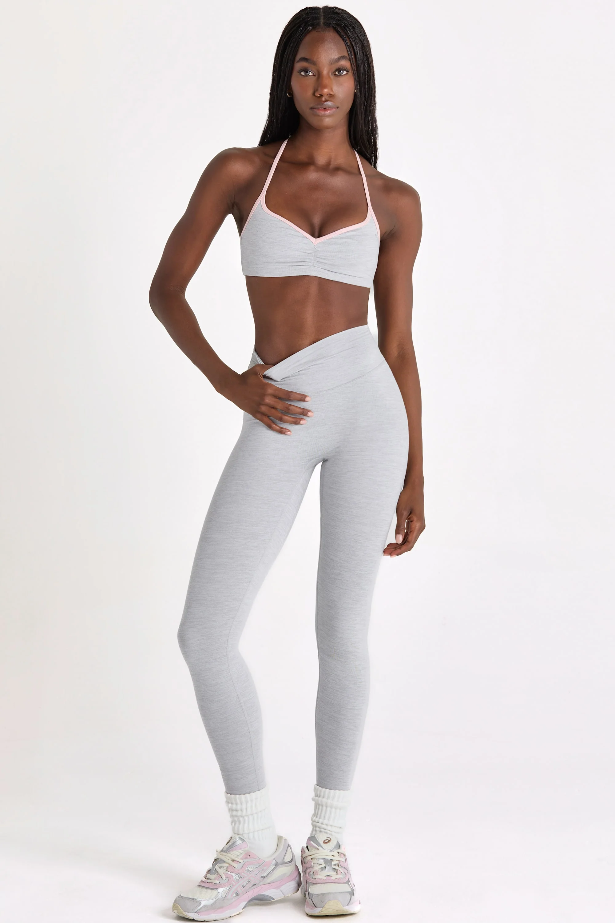 Soft Active Leggings in Grey Marl - Image 5