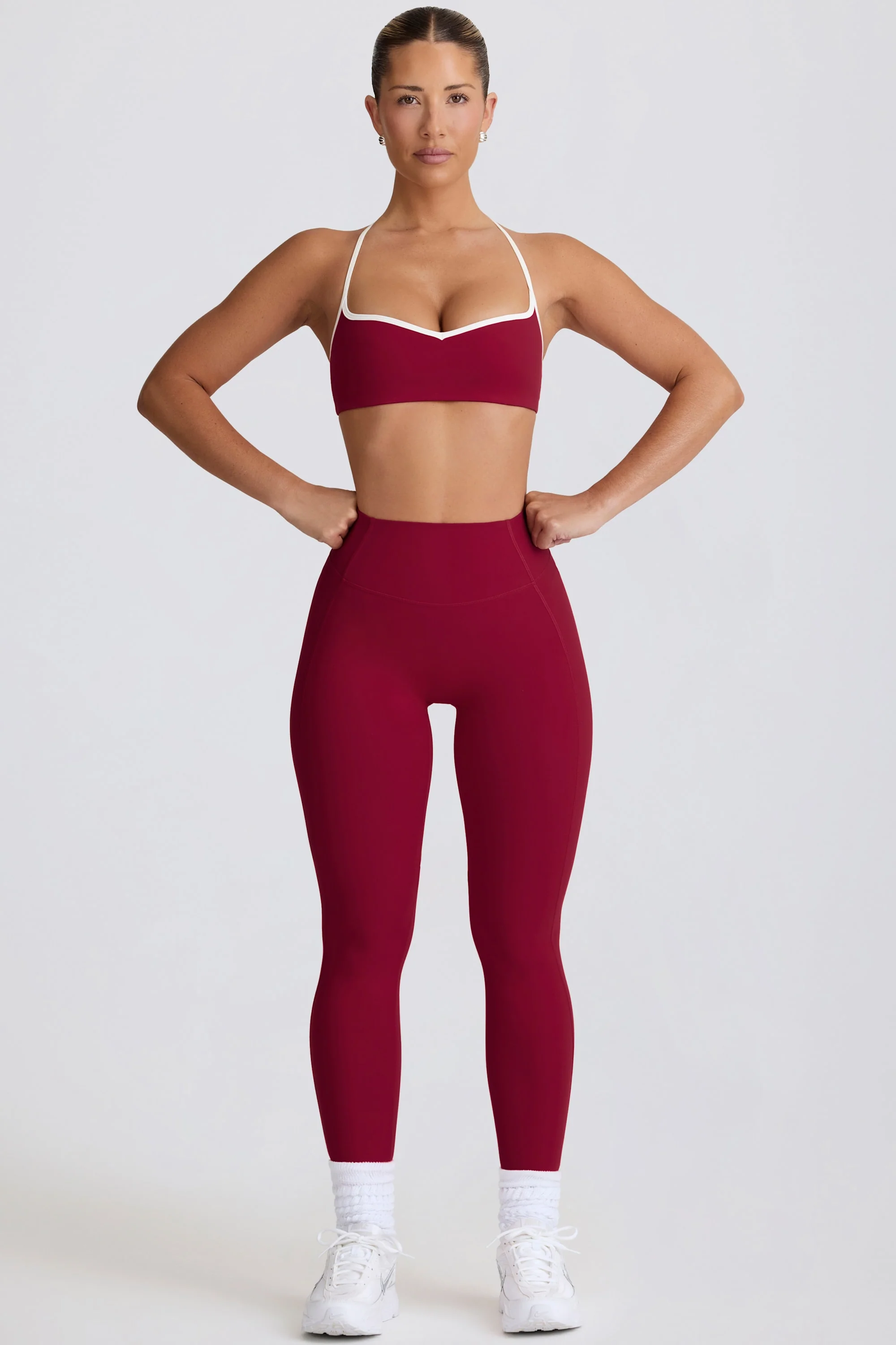 Soft Active Mid-Rise Leggings in Cherry - Image 5