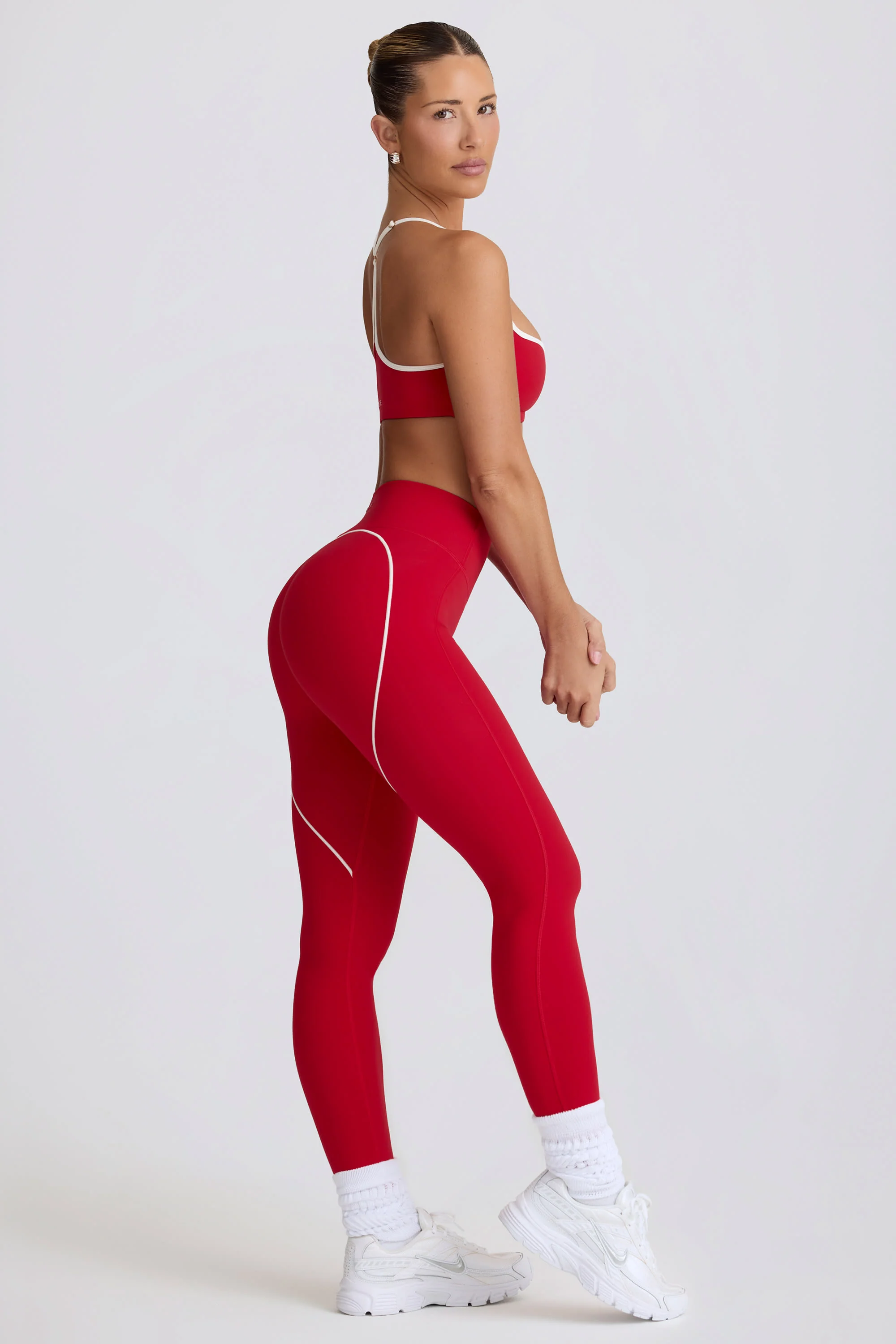 Soft Active Mid-Rise Leggings in Hot Red - Image 3