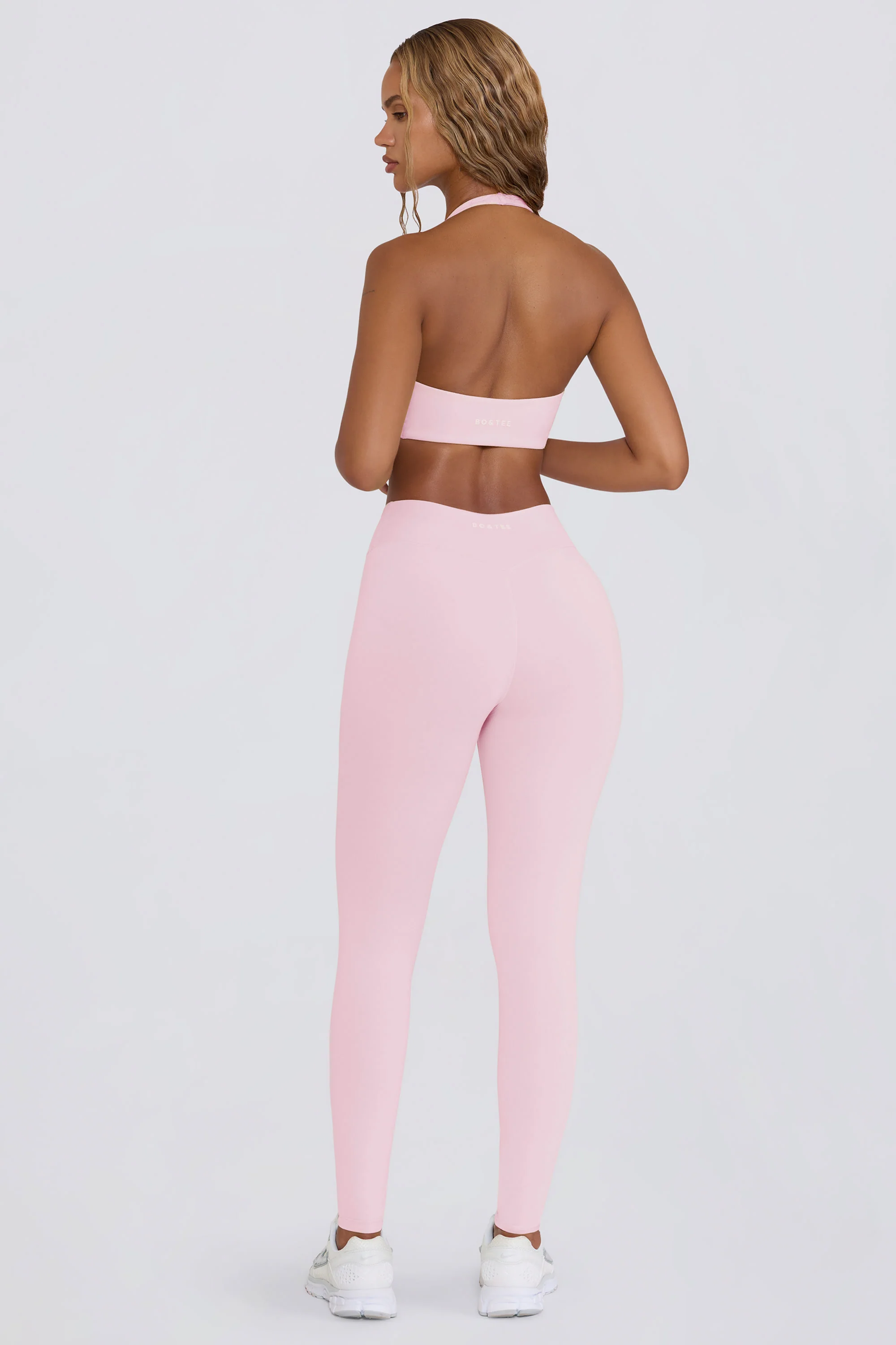 Brushed Jersey Ruched Mid-Rise Leggings in Bloom - Image 4