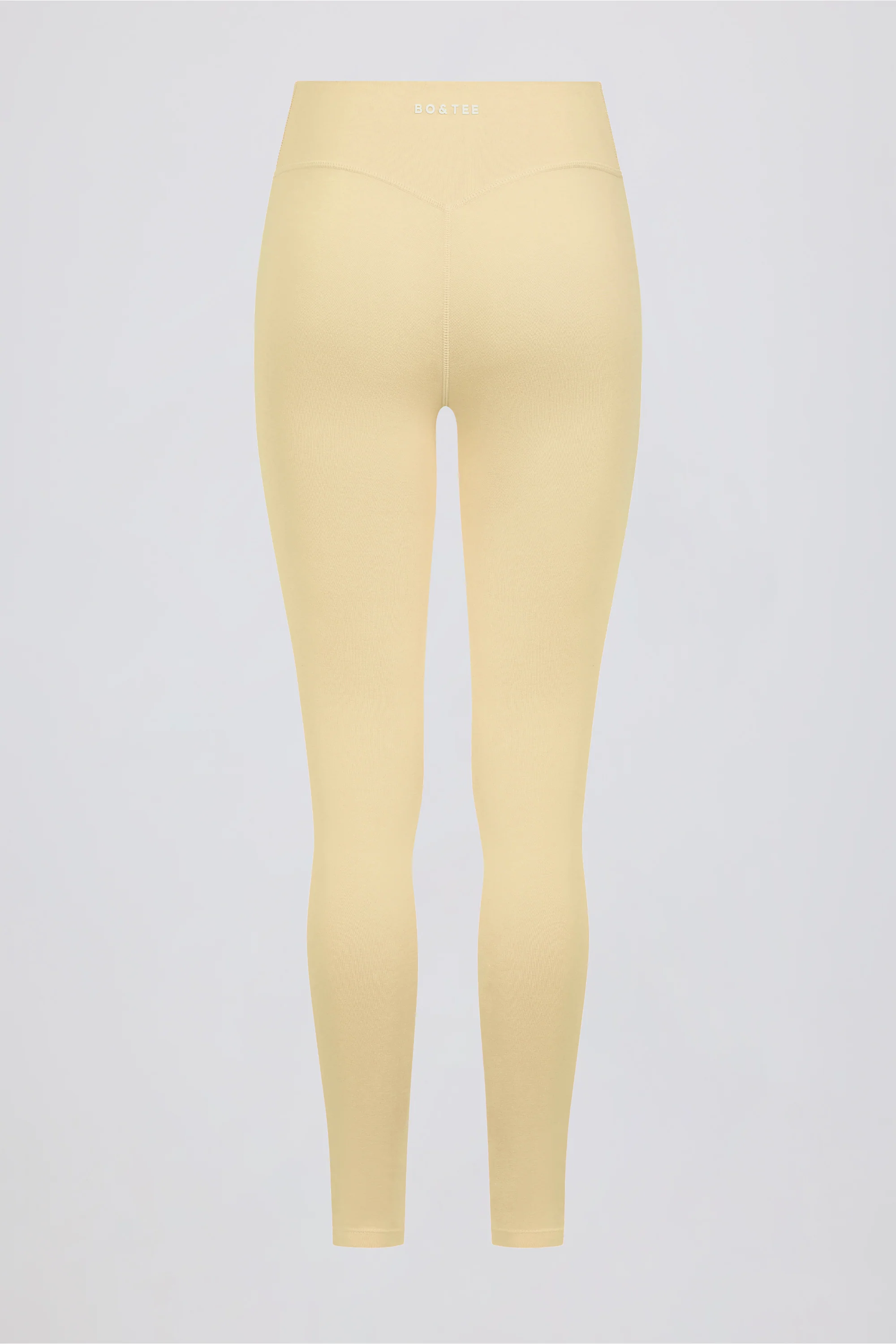 Brushed Jersey Ruched Mid-Rise Leggings in Lemon Marl - Image 5