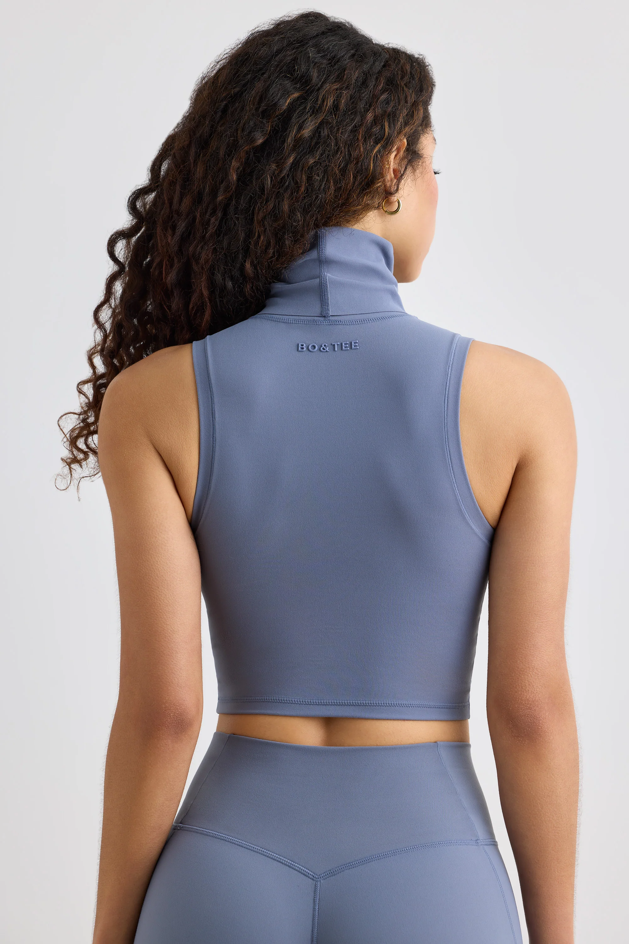 Soft Active Turtleneck Tank Top in Slate Grey - Image 3