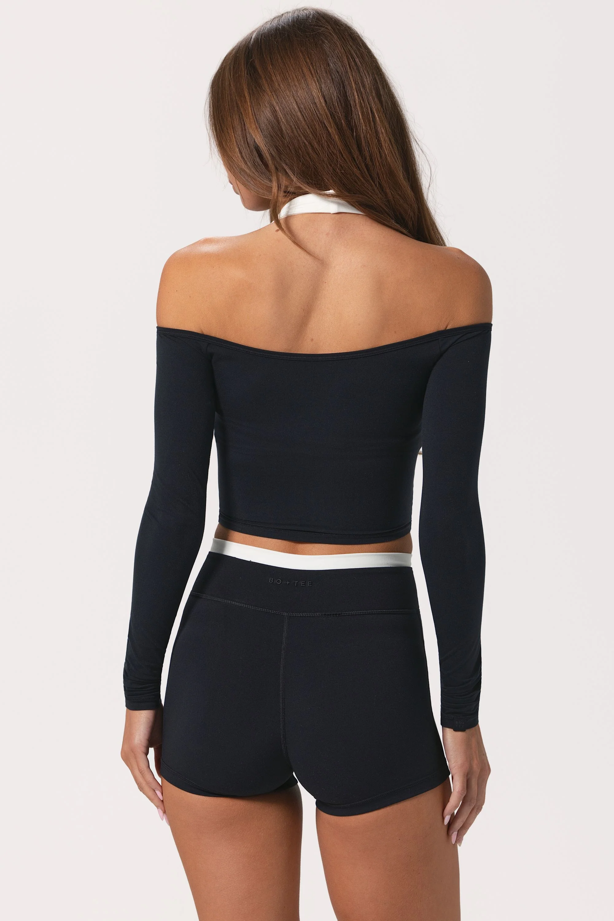 Soft Jersey Off-Shoulder Top in Black - Image 2