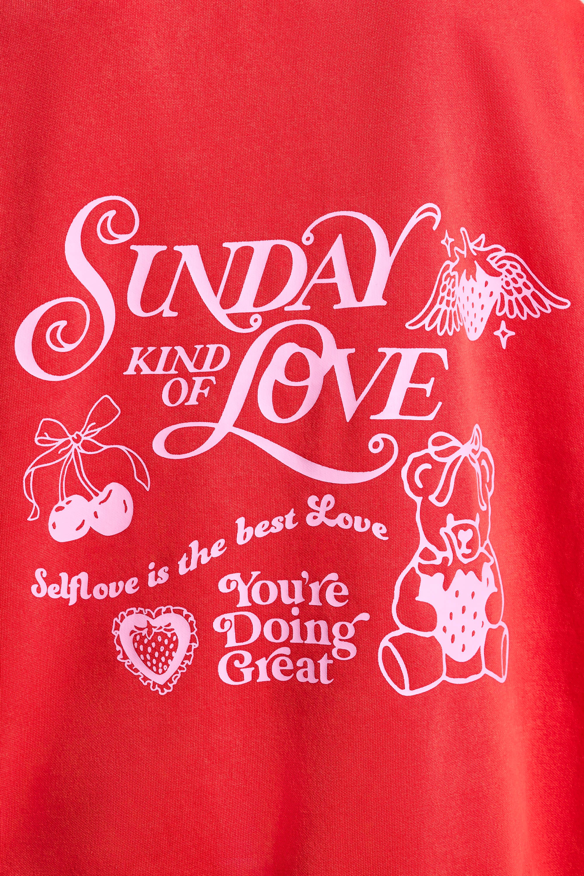 Soft Cotton Jersey Oversized Hoodie in Red - Image 5