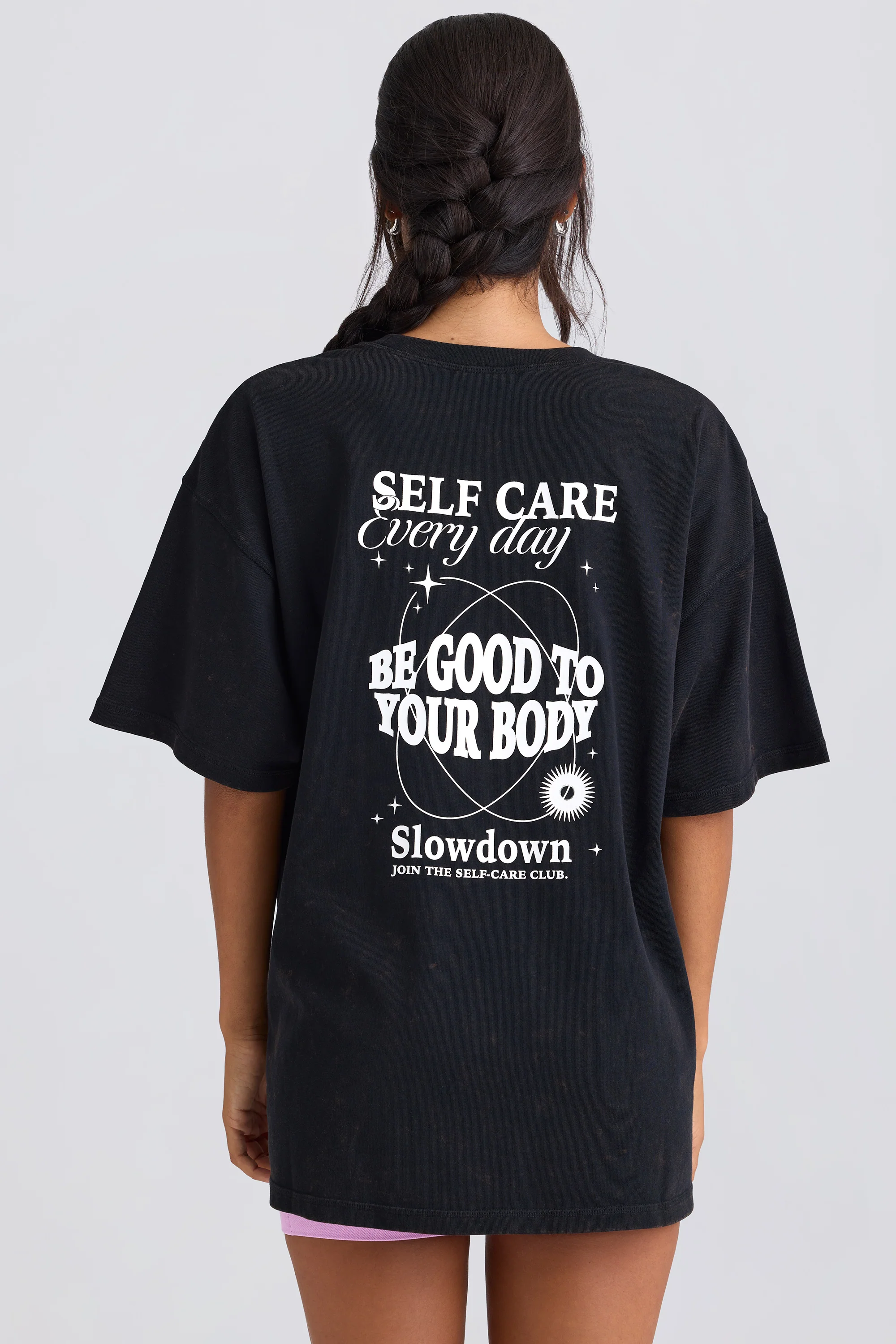 Oversized Short-Sleeve T-Shirt in Black - Image 4