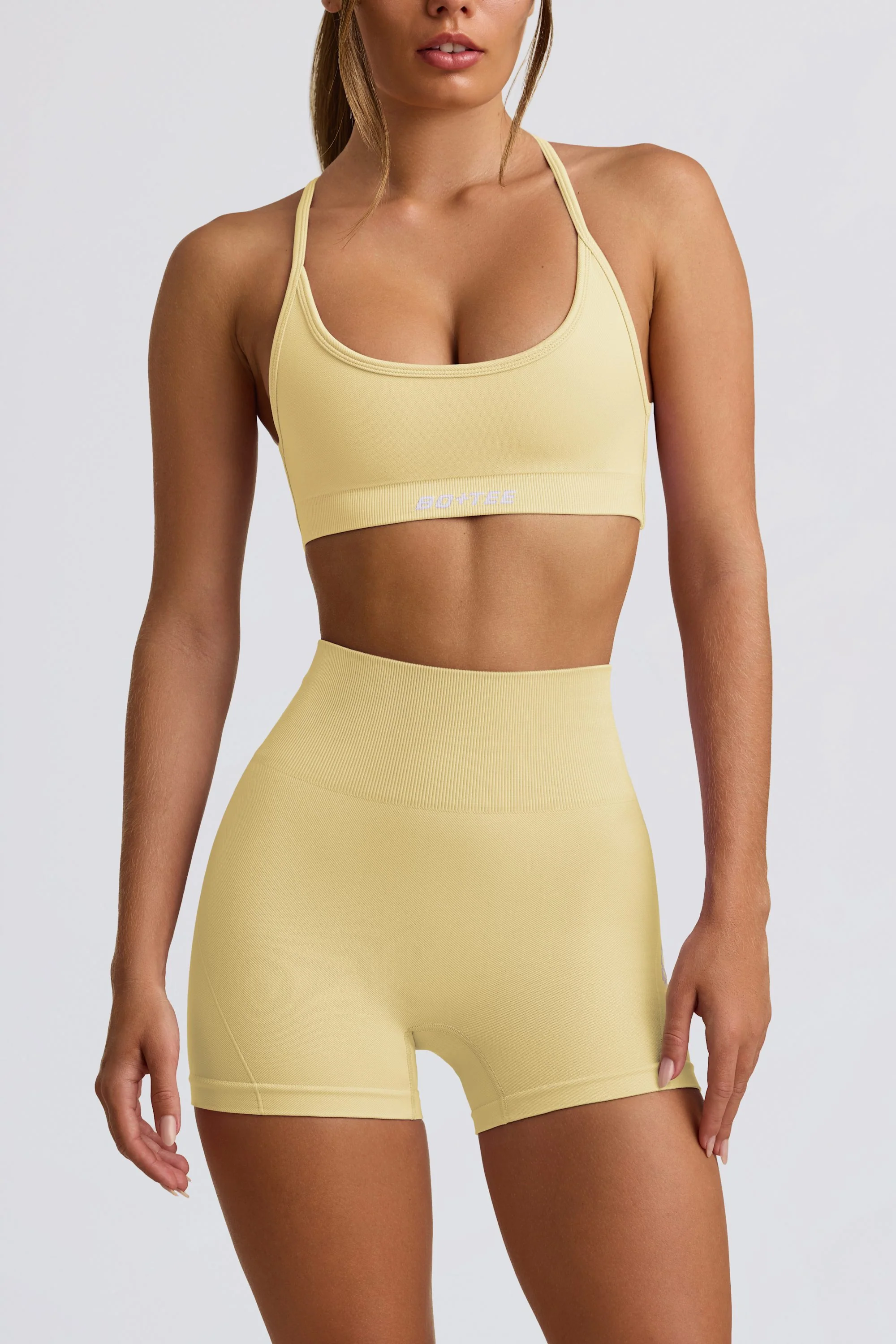 Super Sculpt Seamless Mini Shorts in Butter - Image 5