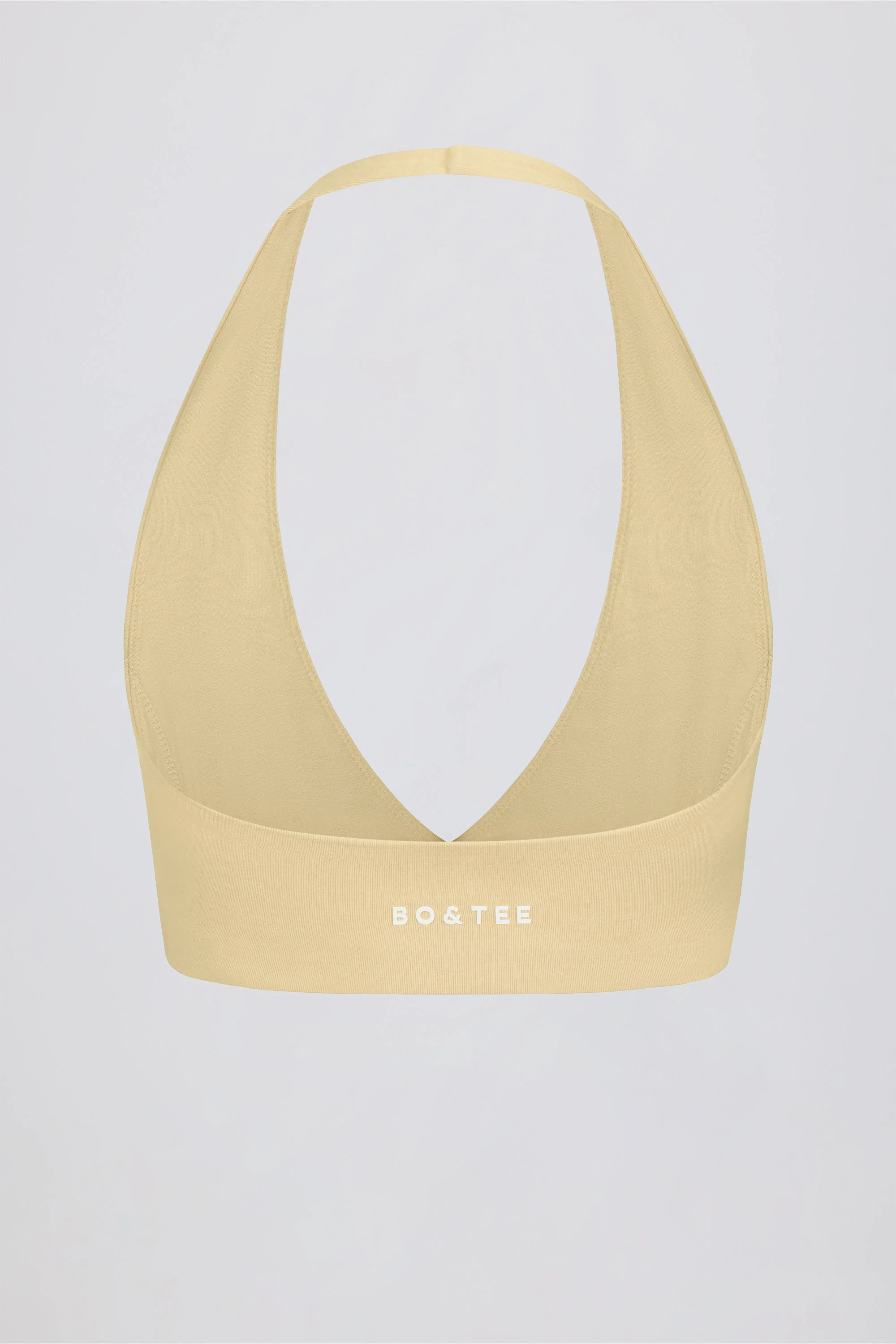Brushed Jersey V-Neck Sports Bra in Lemon Marl - Image 6