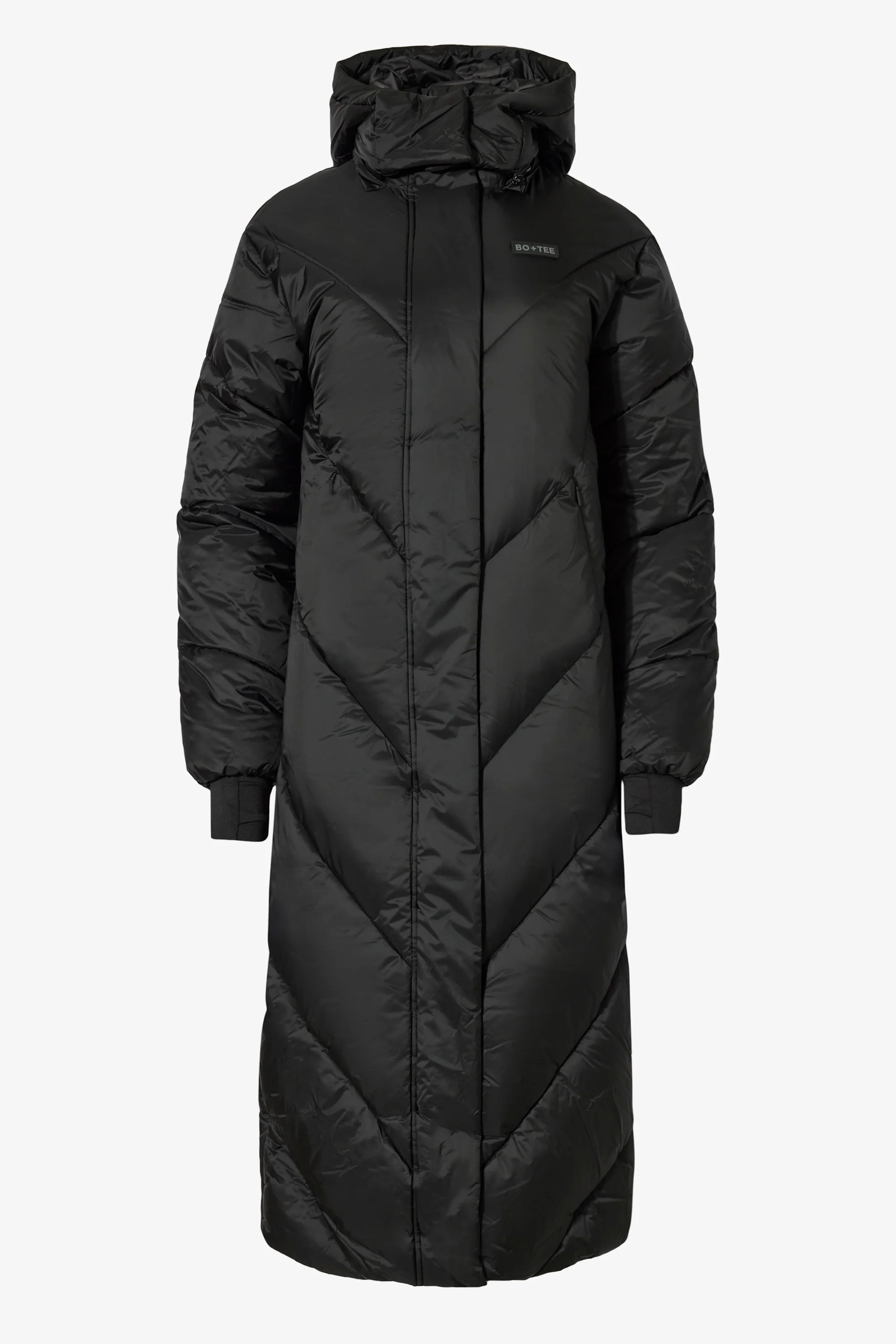 Waterproof Hooded Long Parka Coat in Black - Image 3